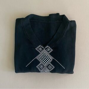 Bejeweled Argyle Waisted Sweater